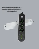 3 USB Portlu Üçlü Priz CXE103 thumbnail 2