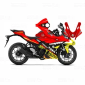 2019 Rossi Shark Design Kırmızı Sticker Set thumbnail 1