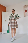 Yeşil Oduncu Gömlek Elbise thumbnail 3