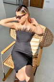 Siyah Tüylü Elbise thumbnail 1