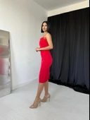 Kırmızı Tüylü Elbise thumbnail 3