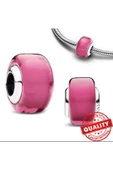 Lovecharm Gümüş Pembe Mini Murano Cam Charm thumbnail 4