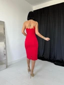 Kırmızı Tüylü Elbise thumbnail 4