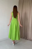 Yeşil Halter Yaka Kloş Elbise thumbnail 4
