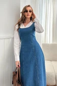 Mavi Fermuar Detaylı Askılı Denim thumbnail 1
