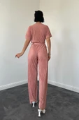 Pembe V Yaka Piliseli Tulum thumbnail 3