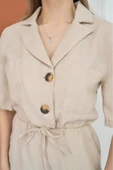 Bej Keten Yazlık Tulum thumbnail 4