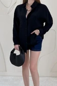 Siyah Salaş Basic Gömlek thumbnail 4