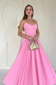 Pembe A-Line Askılı Elbise thumbnail 2