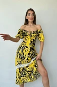 Sarı Göğüsten Bağlamalı Elbise thumbnail 2