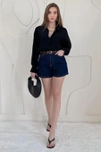 Siyah Salaş Basic Gömlek thumbnail 2