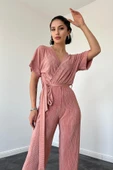 Pembe V Yaka Piliseli Tulum thumbnail 2