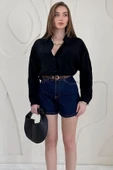 Siyah Salaş Basic Gömlek thumbnail 3