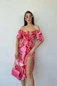 Pembe Göğüsten Bağlamalı Elbise thumbnail 3