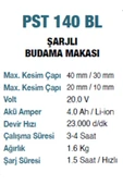 Proter PST 140 BL Şarjlı Budama Makası thumbnail 3