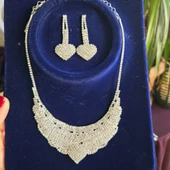 Slowshe-Zirkon Taşlı Küpe Kolye Set thumbnail 4
