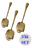 Gold Paslanmaz Çelik Servis Kaşık 3 Adet 21 Cm thumbnail 2