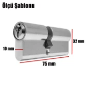 3 Anahtarlı Kapı Göbeği Silindir Barel 75 mm thumbnail 4