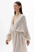 İki Kız Crinkle Bambu Vizon Kimono thumbnail 4