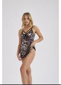 MOONLİGHT 304 LEOPAR DESEN GECELİK +STRİNG thumbnail 1