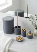 Bambu Detaylı Akrilik Banyo Seti - 5 Parça thumbnail 1