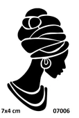 Afrikalı Kadın Yapışkanlı Stencil Süsleme ve Boyama Kalıbı thumbnail 1