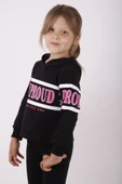 Toontoy Kız Çocuk Regular Fit Kapüşonlu Baskılı Basic Sweatshirt - 2 İplik thumbnail 2