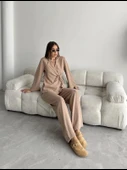 Bağlama Detaylı Triko Takım Camel thumbnail 3