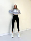 Beli Korseli Düz Tayt Siyah thumbnail 1