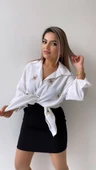 Göz Nakışlı Keten Gömlek Ekru thumbnail 1