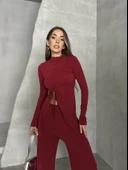 Büzgü Detay Modal Takım Bordo thumbnail 4