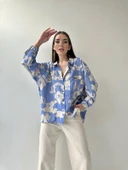 Keten Tiril Angel Gömlek Mavi thumbnail 1