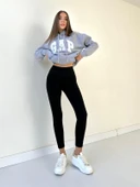 Beli Korseli Düz Tayt Siyah thumbnail 5