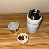 750 ml Paslanmaz Çelik Yemek Termosu-Çelik Kaşıklı,Beyaz thumbnail 8