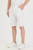 Erkek Slim Fit Keten Chino Şort thumbnail 2
