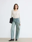 LCW Jeans İndigo Balloon Fit Kadın Jean Pantolon thumbnail 1