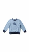 Çocuk Sweatshirt / Logo Baskılı - Mavi thumbnail 2