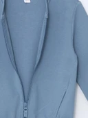 LCW Kids MAVİ Basic Erkek Çocuk Fermuarlı Sweatshirt thumbnail 3