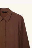 Defacto C3819 Kahve Regular Fit Basic Düz Uzun Kollu Gömlek thumbnail 2