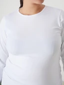 LCWAIKIKI Basic Beyaz Bisiklet Yaka Kadın Body thumbnail 7