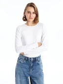 LCWAIKIKI Basic Beyaz Bisiklet Yaka Kadın Body thumbnail 1