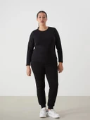 LCWAIKIKI Basic Siyah Bisiklet Yaka Kadın Body thumbnail 6