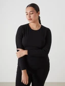 LCWAIKIKI Basic Siyah Bisiklet Yaka Kadın Body thumbnail 2