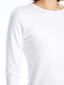 LCWAIKIKI Basic Beyaz Bisiklet Yaka Kadın Body thumbnail 4