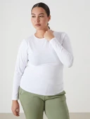 LCWAIKIKI Basic Beyaz Bisiklet Yaka Kadın Body thumbnail 2