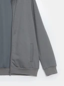 LCWAIKIKI Basic Gri Dik Yaka Erkek Sweatshirt thumbnail 7