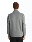 LCWAIKIKI Basic Gri Dik Yaka Erkek Sweatshirt thumbnail 4