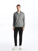 LCWAIKIKI Basic Gri Dik Yaka Erkek Sweatshirt thumbnail 2