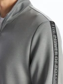 LCWAIKIKI Basic Gri Dik Yaka Erkek Sweatshirt thumbnail 3