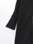 LCWAIKIKI Basic Siyah Kapüşonlu Kadın Kalın Fermuarlı Sweatshirt thumbnail 6